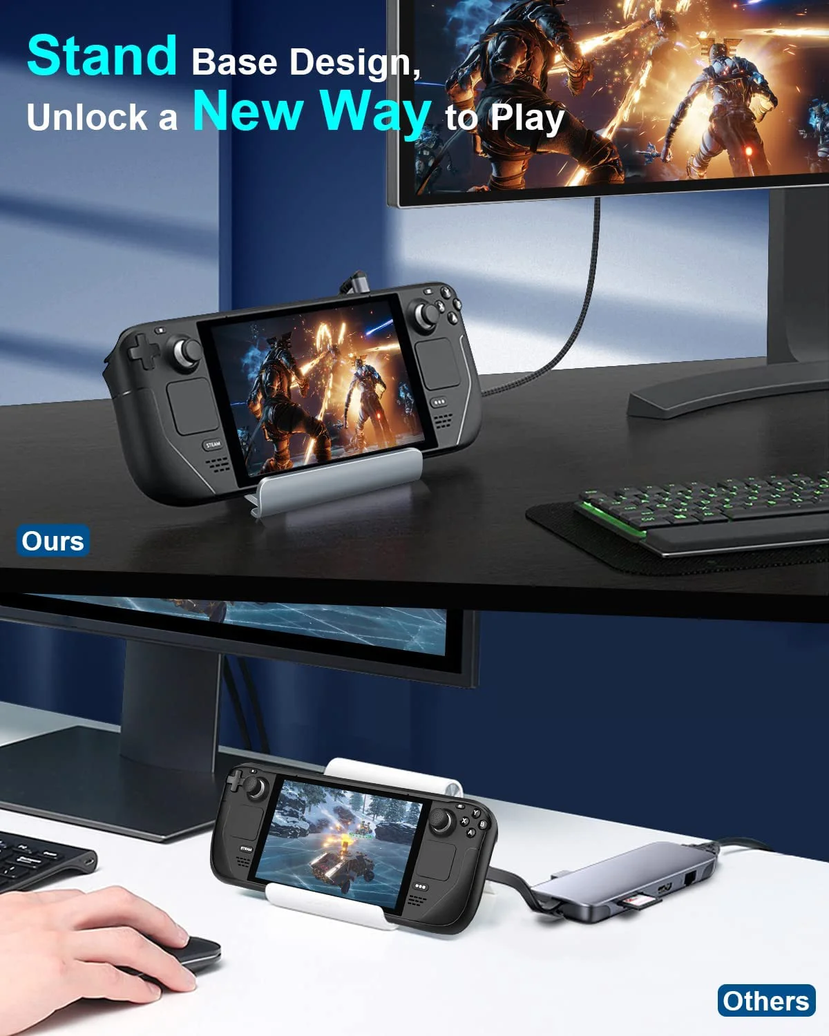 Verilux® Multipurpose Gaming Steam Deck Steam Dock Station 6 in 1 Steam Dock USB Hub with HDMI 2.0 4K@30Hz, Gigabit Ethernet, USB Port for Charging, Data Transfer - image 5