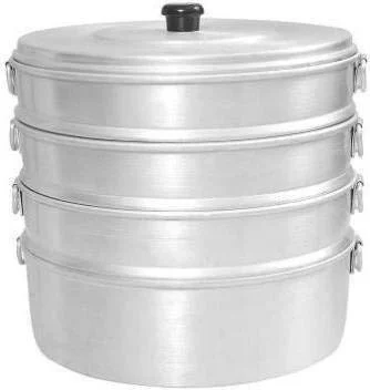 VPSK Singla 4 Tier Aluminium Momos Steamer Used for Only Home Purpose Are Baked at One Time - 30 to 40 Pieces (Silver) - image 2