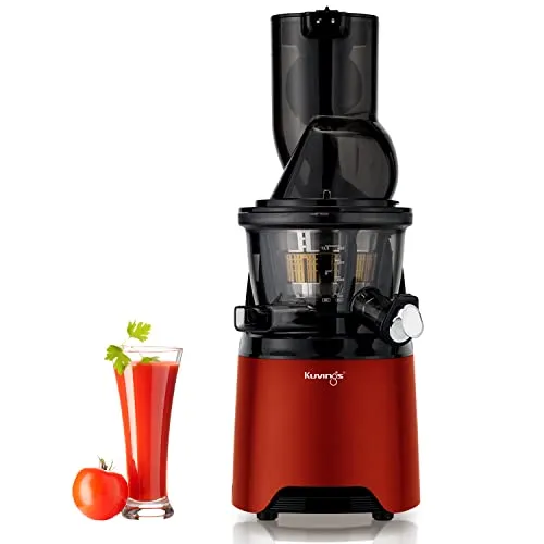 Kuvings EVO810 Red Professional Cold Press Whole Slow Juicer, World's Only Juicer with Patented Rubber & Silicon-Free Technology, 12 Years Warranty, All-in-1 Fruit & Vegetable Juicer, Home Service Across India (EVO810 Red)