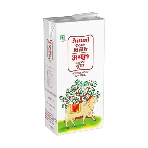 10x Amul Homogenised Cow Milk (), Pack of 10 - 10KG (1Ltr x 10)