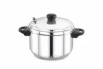 Praylady 3ply base 16 idly cooker with 4 plates - durable, even heating, Stay cool handles, perfect for fluffy idlis/Sandhwich bottom/induction base