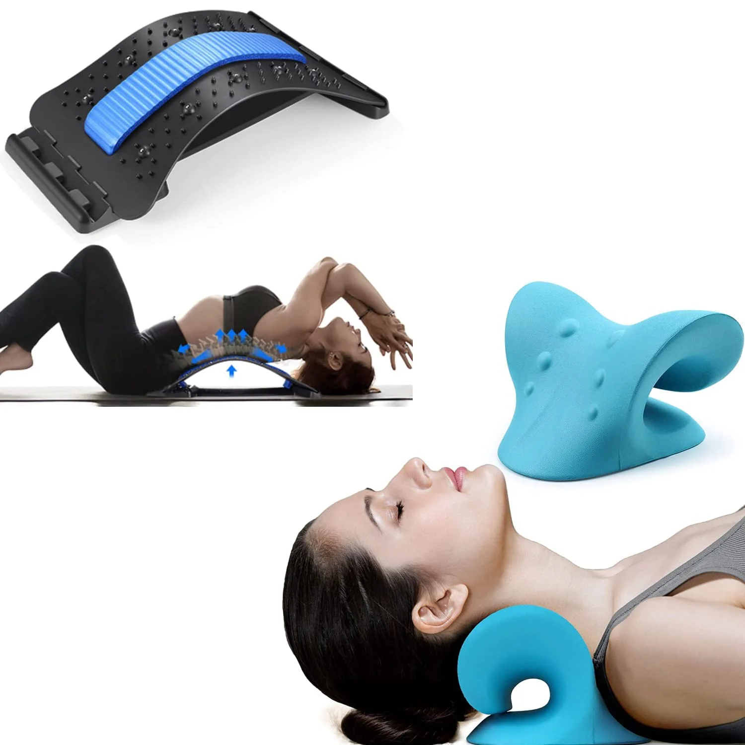 Zhuqua Combo Neck Relaxer & Back Stretcher (Blue)