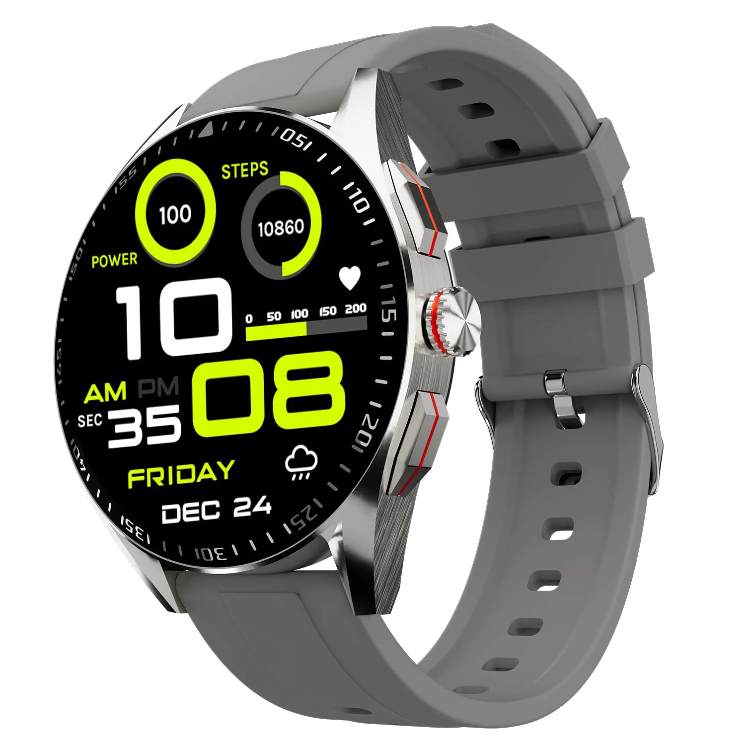 Fire-Boltt Invincible Plus 1.43" AMOLED Display Smartwatch with Bluetooth Calling, TWS Connection, 300+ Sports Modes, 110 in-Built Watch Faces, 4GB Storage & AI Voice Assistant (Silver)