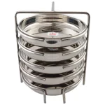 Jain Stainless Steel Thatte Idly Stand - 5 Plates | Thatte Idli Plate with Stand | Thattu/Plate/Dhokla/Stands | Idly/Dhokla Holders | Silver Color & Small Size with 5 Plates | Pack of 1