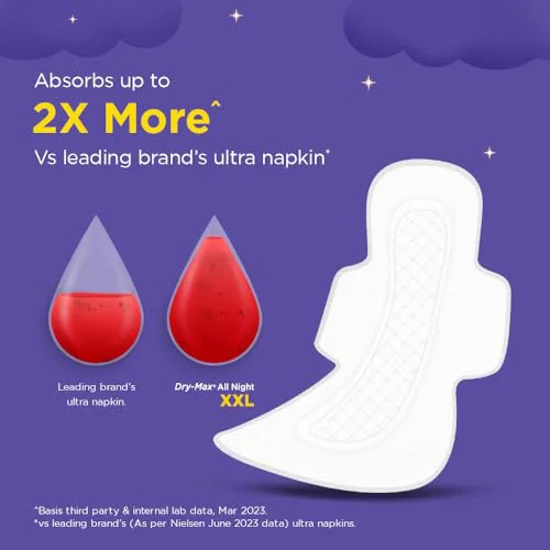 Stayfree Dry Max All Night XXL (28 pads) Dry Cover Sanitary Pads For Women With Wings - image 4