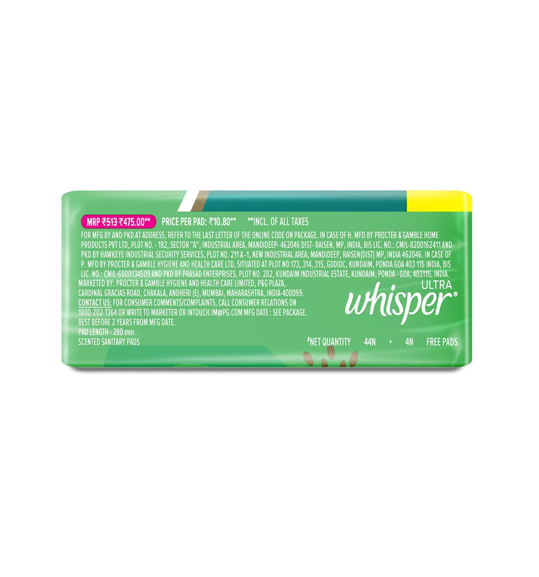 Whisper Ultra Upto No Gap No Leaks Sanitary Pads, 48 XL Pads, For Heavy Flow Protection, With CURVEWEAR™ Technology, Cotton Like Softness, Disposable Wrapper, Locks Odour & Wetness - image 3