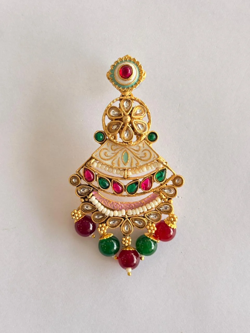 Traditional Kundan Chandbali Earrings