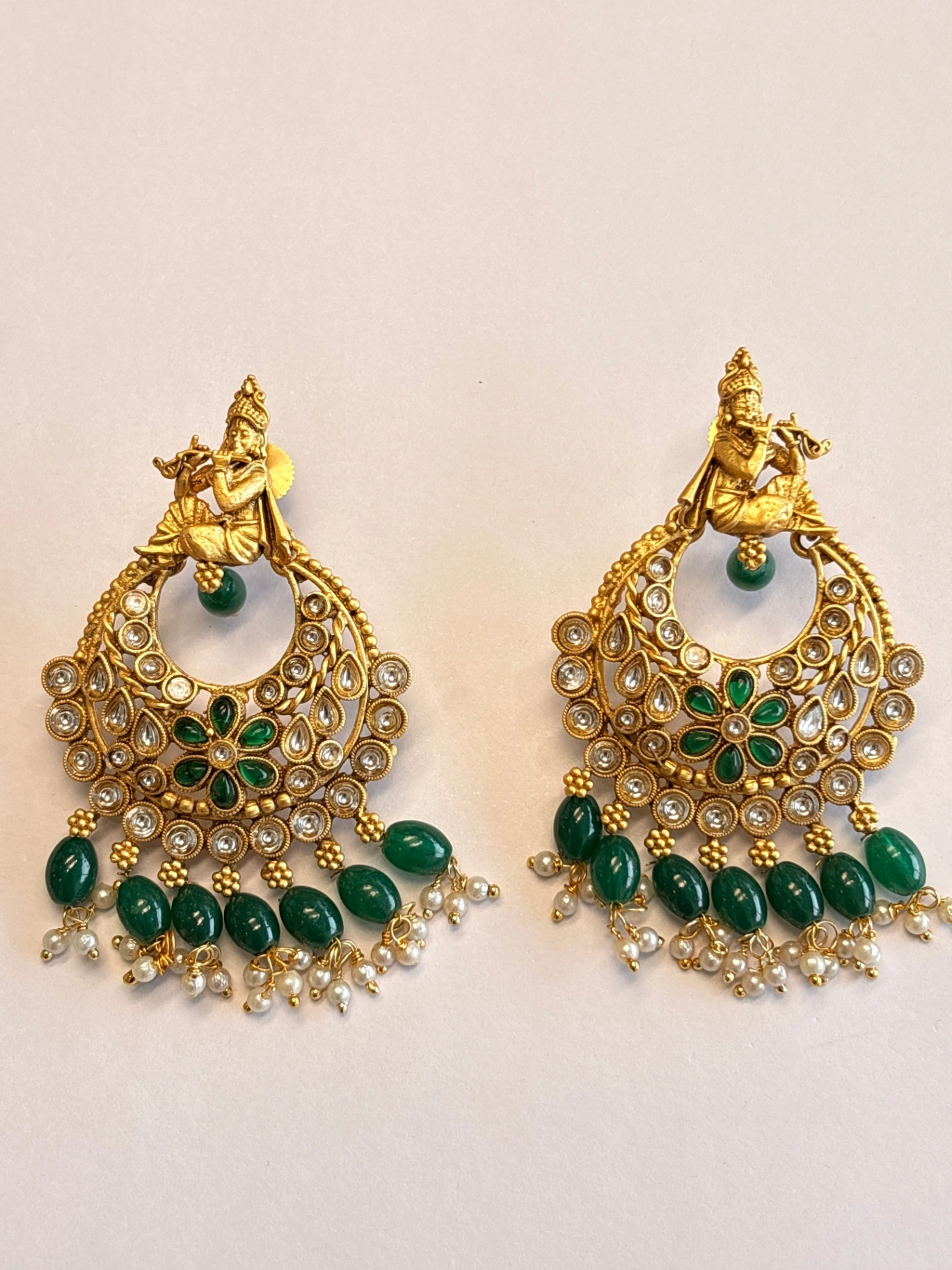 Krishna Design Chandbali Earrings