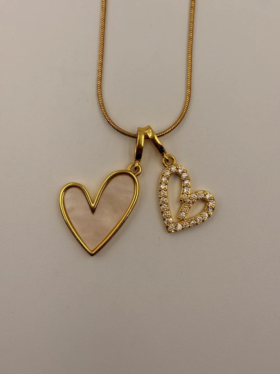 Elegant Double Heart Gold Pendant Necklace – Fashion Jewellery for Women