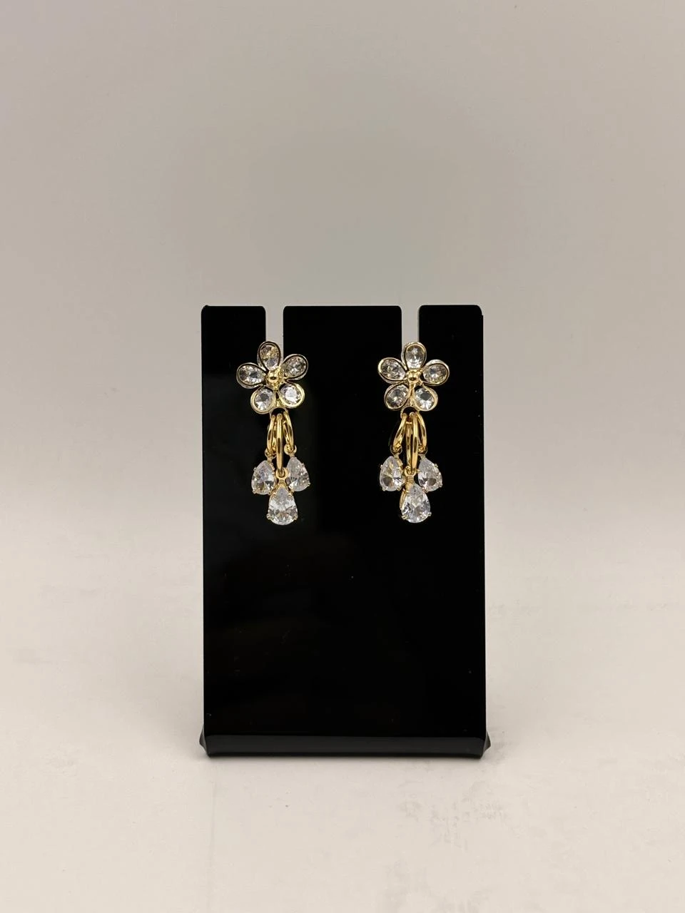 Golden Blossom Crystal Drop Earrings – Fashion Jewellery for Women & Girls