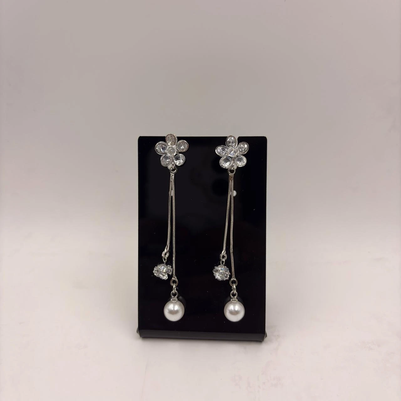 Elegant Floral Pearl Drop Earrings – Artificial Jewellery for Women