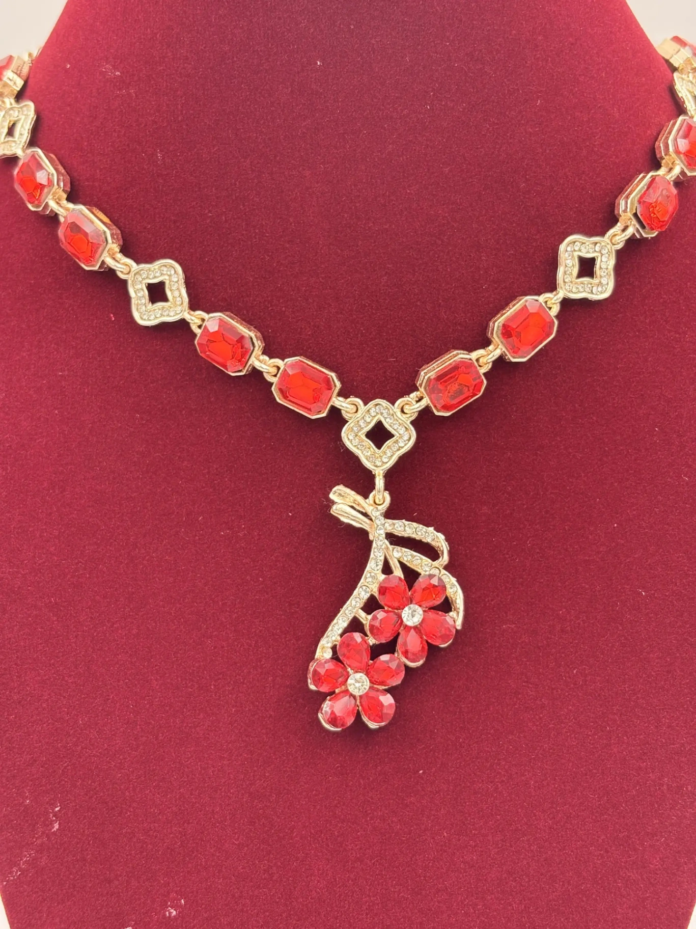 Zar-E-Laal Necklace Set – Bridal Artificial Jewellery for Women | Arveeta