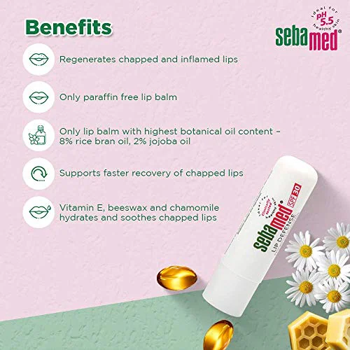 SebaMed Lip Defense 4.8Gm | Spf 30 |Lip Balm For Dry & Chapped Lips With Natual Oil & Vitamin E | Uv Protection | Dermatologically Tested, White - image 4