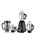 Bajaj Military Series Glamore 4 Jar 1000 Watts Mixer Grinder | 3-Speed Control With Pulse Effect Mixie| 2 Years Warranty | Jet Black
