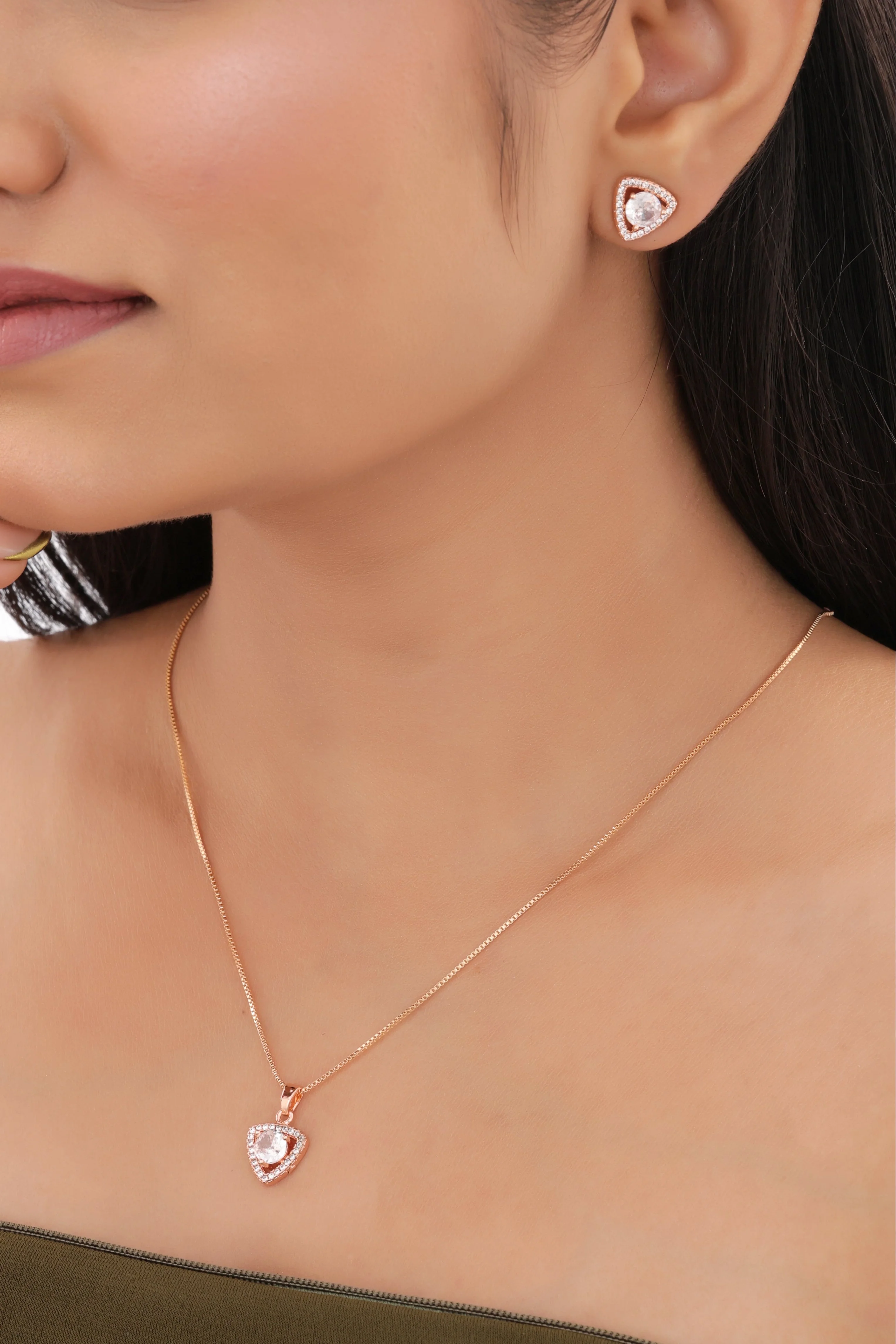 Trinity Triangle Pendant Necklace
