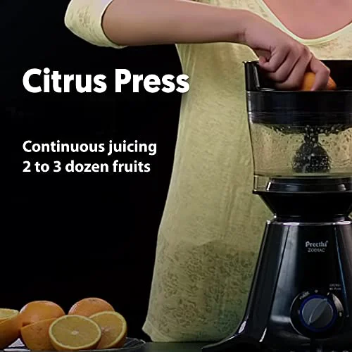 Preethi Zodiac MG-218 mixer grinder, 750 watt, Black/Light Grey, 5 jars - 3 In 1 insta fresh juicer Jar & Master chef food processor Jar, Vega W5 motor with 5yr Warranty (Indian Plug) - image 5