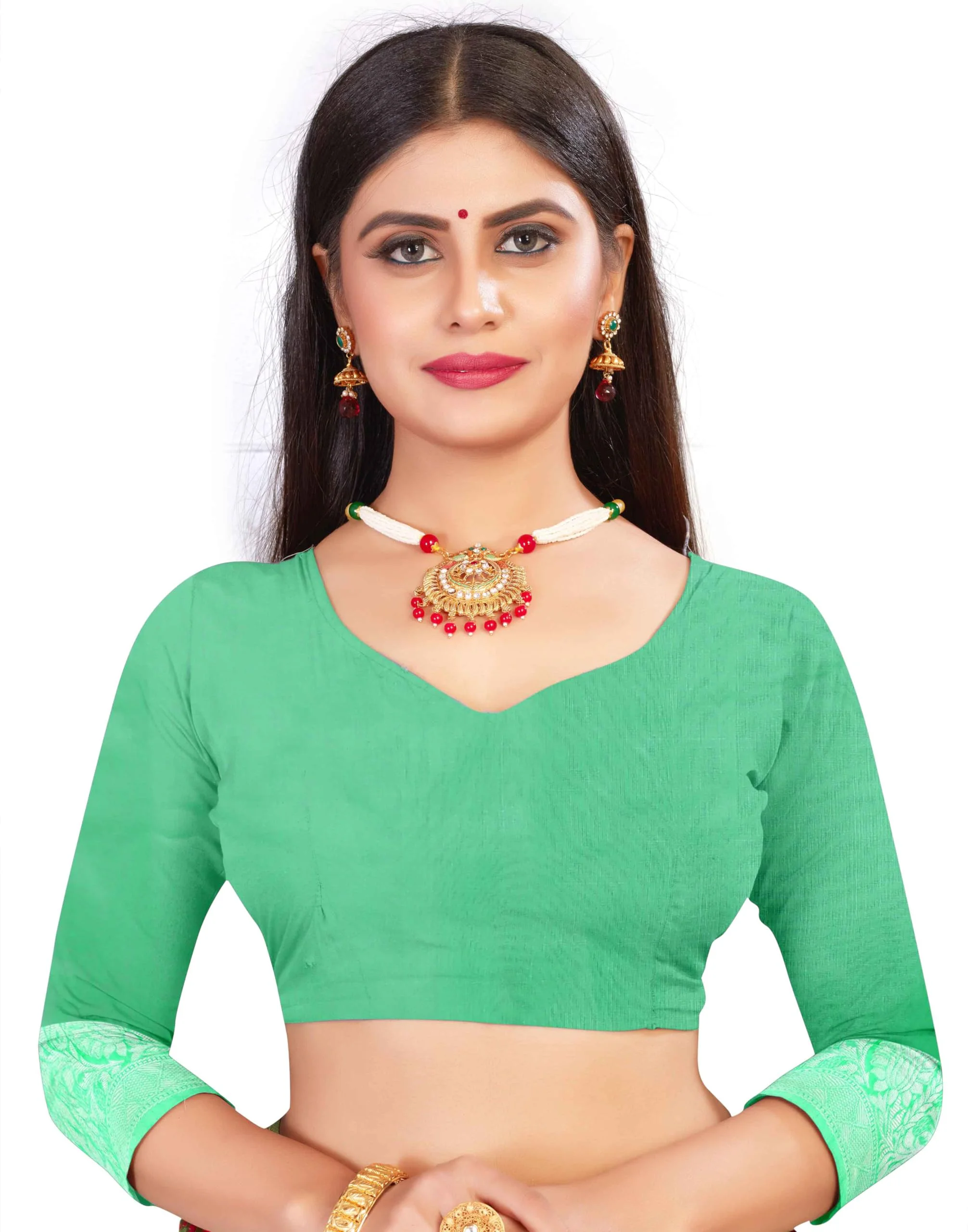 Sugathari Women's Banarasi Saree Pure Kanjivaram Silk Saree Soft new ladies 2023 Design Wear Pattu Sarees Latest Cotton Party Sari collections With Blouse Piece for Wedding sadi (SAM PARI-155 GREEN) - image 3