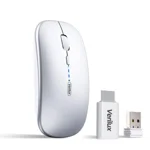 Verilux® Wireless Mouse Rechargeable, Upgraded Ultra Slim 2.4G Silent Cordless Mouse Computer Mice 1600 DPI with USB Receiver for Laptop PC Mac MacBook, Windows (Space Sliver+ Battery Level Visible)