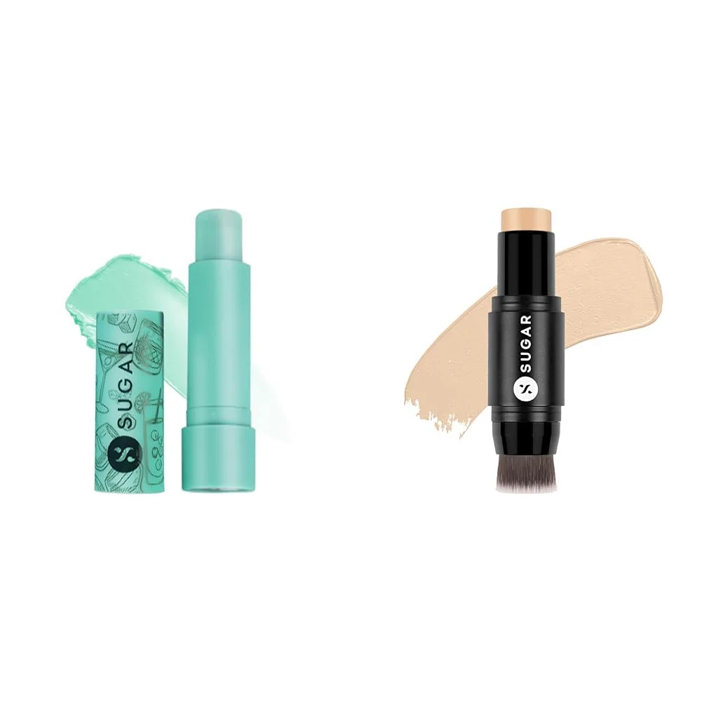 SUGAR Cosmetics Tipsy Lip Balm For Dry & Chapped Lips With Vitamin E, Shea Butter and Jojoba Oil & SUGAR Ace Of Face Foundation Stick with Brush | Lasts 24hrs | Full Coverage Foundation for Women - image 2