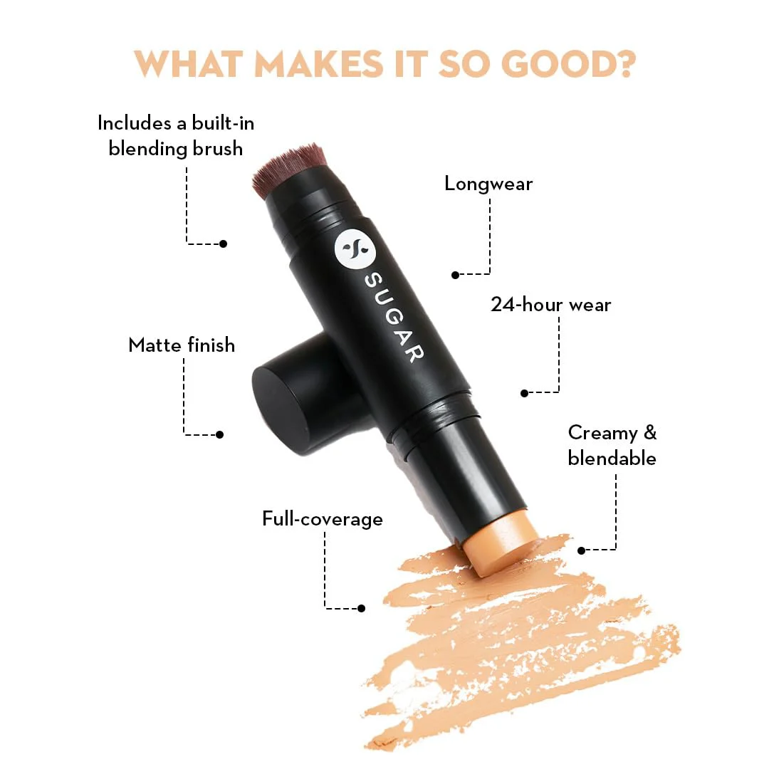 SUGAR Cosmetics Tipsy Lip Balm For Dry & Chapped Lips With Vitamin E, Shea Butter and Jojoba Oil & SUGAR Ace Of Face Foundation Stick with Brush | Lasts 24hrs | Full Coverage Foundation for Women - image 3