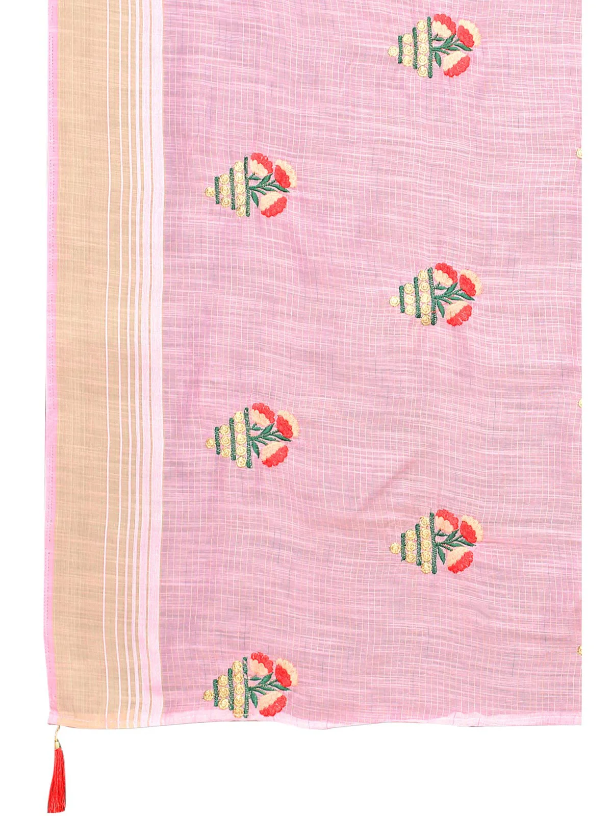 Satrani Women'S Poly Cotton Dyed Saree With Blouse Piece (1823ST146,Light Pink), Free Size - image 3