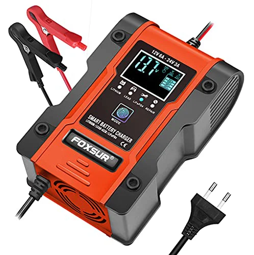 Verilux® Car Battery Charger, 6A 12V / 3A 24V Intelligent Automatic Charger, 7-Segment Charging 12V/24V Battery Charger, Repair, Test, Suitable for Automotive, Motorcycles - image 2