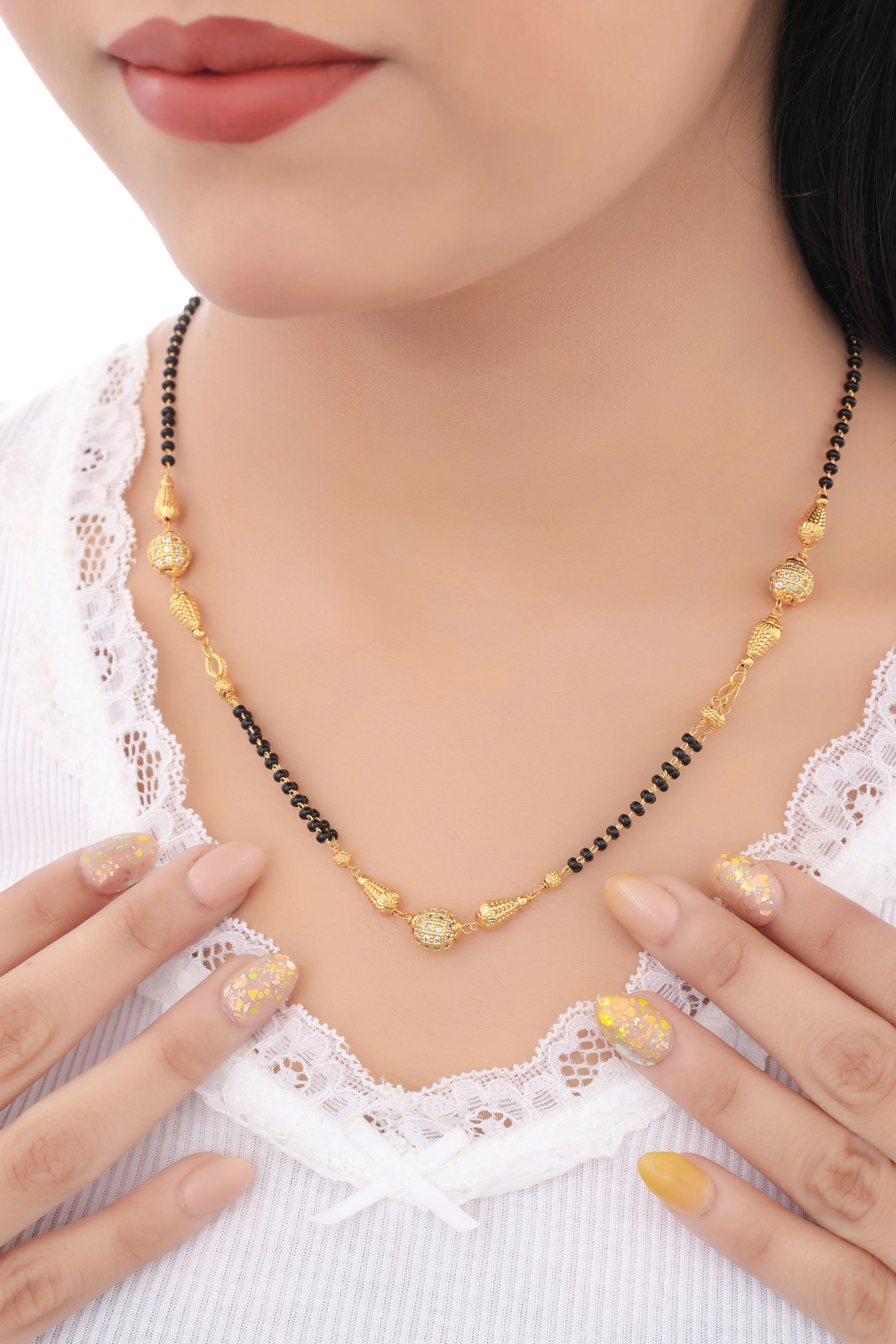 Buy 1 Get 1 Free -  Classic Gold Bead Minimal Mangalsutra Necklace