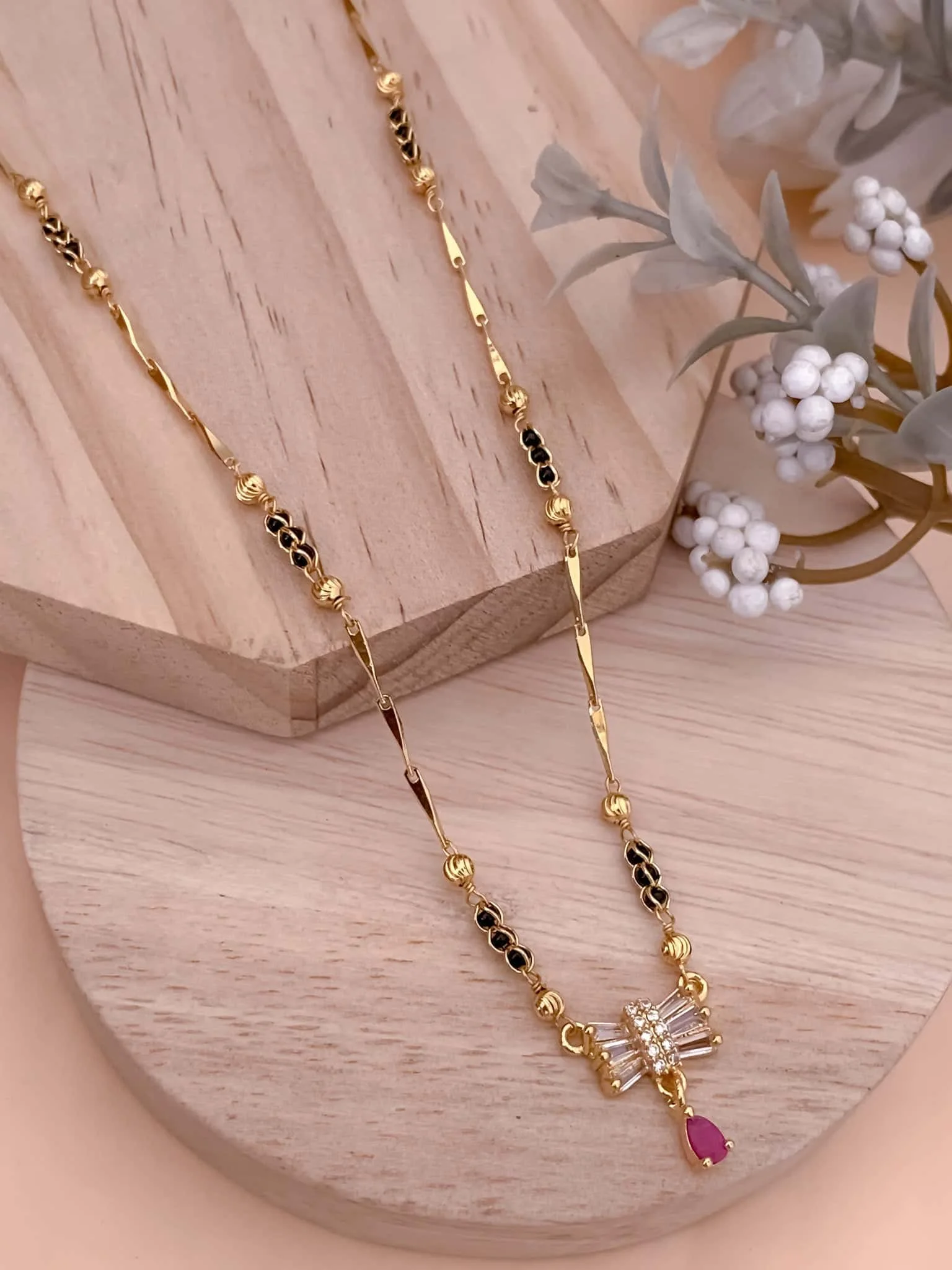Buy 1 Get 1 Free - Elegant Black Beads Bow Pendant Necklace for Women