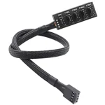 Verilux Pwm Fan Hub,Splitter Adapter Sleeved,15.7 Inch Pc Cpu Cooling 4Pin/3Pin Fan Power Extension Cable Hub,Pwm Case Fan Splitter For 12V Desktop Computer Case Fans 1 To 5 Splitter 5 Way, Black