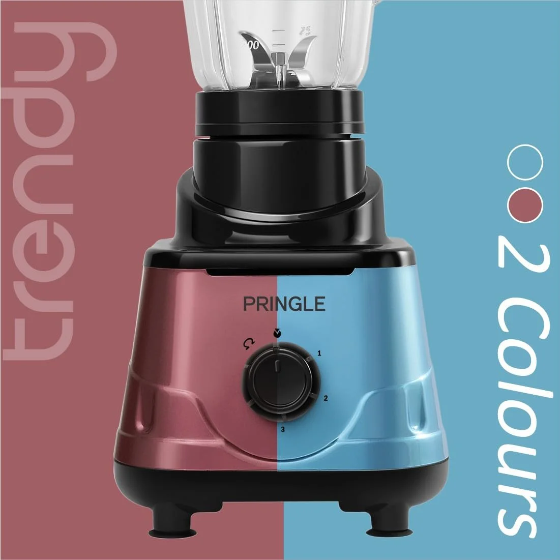 Pringle Trendy 3 Jar Mixer Grinder with 550W 100% Copper motor | 304 Grade Stainless Steel Blade| 24 month onsite warranty - image 3