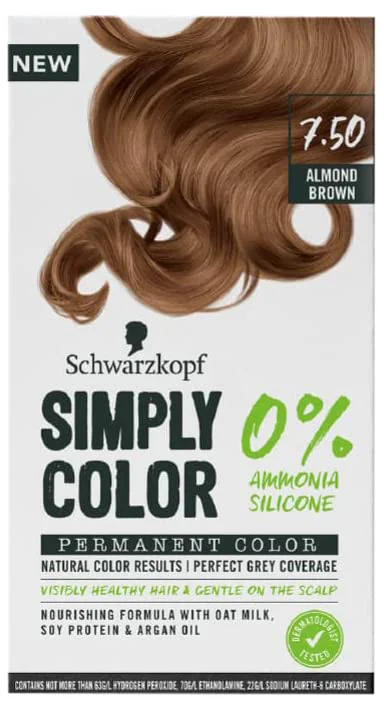 Schwarzkopf Simply Color Permanent Hair Colour 7.50 Almond Brown - image 2