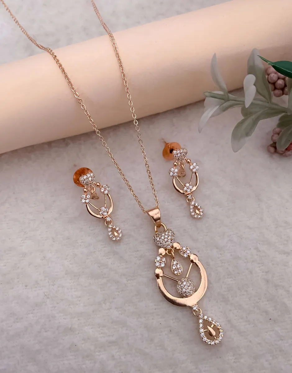 Celeste Drop CZ Pendant Set
