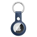 Tobfit AirTag Case for Apple AirTag (Machine Not Included), AirTags Holder, AirTag Keychain with Key Ring, Leather Anti-Scratch Protective Cover for Apple AirTags Case Accessories (Navy Blue)