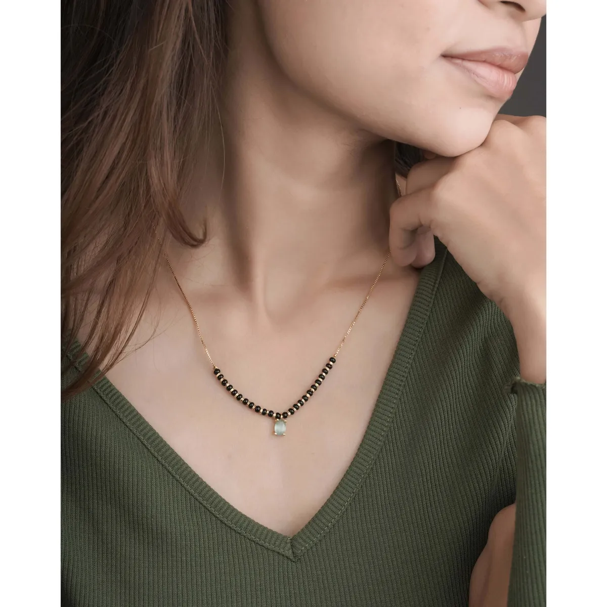 Buy 1 Get 1 Free - Mint Drop Minimal Mangalsutra