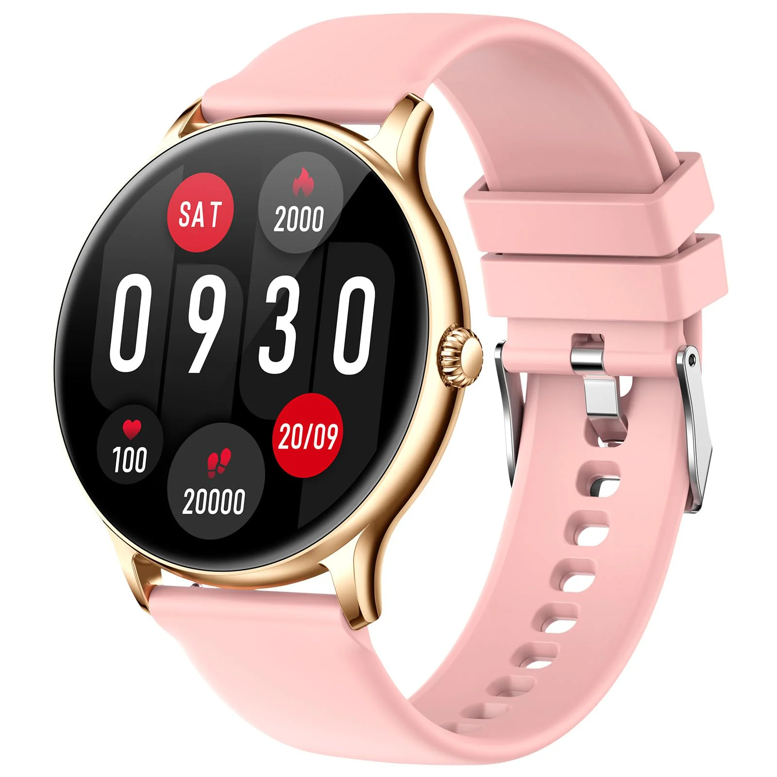 Fire-Boltt Phoenix Smart Watch with Bluetooth Calling 1.3",120+ Sports Modes, 240 * 240 PX High Res with SpO2, Heart Rate Monitoring & IP67 Rating (Gold Pink)