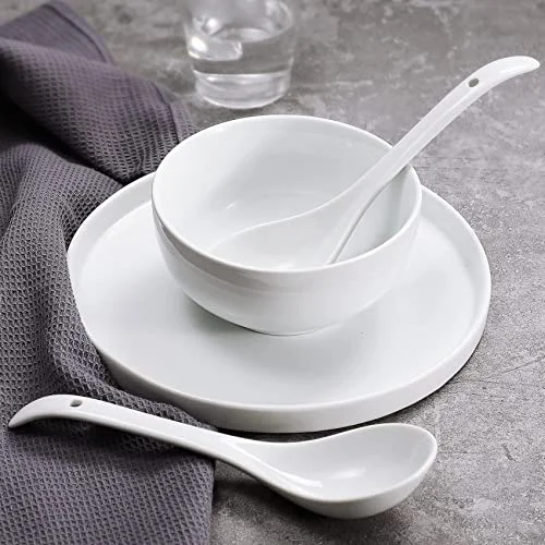 TAGROCK Ceramic Large Serving Spoon Ladle Set Microwave Oven Dishwasher Safe - 9" inch, Pack of 2 (White) - image 5
