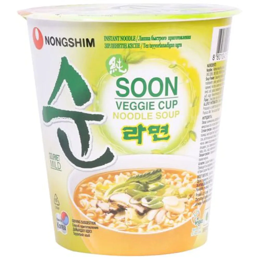 NONGSHIM Soon Veggie Cup Noodle Soup - Gourmet Mild, 67 g Cup