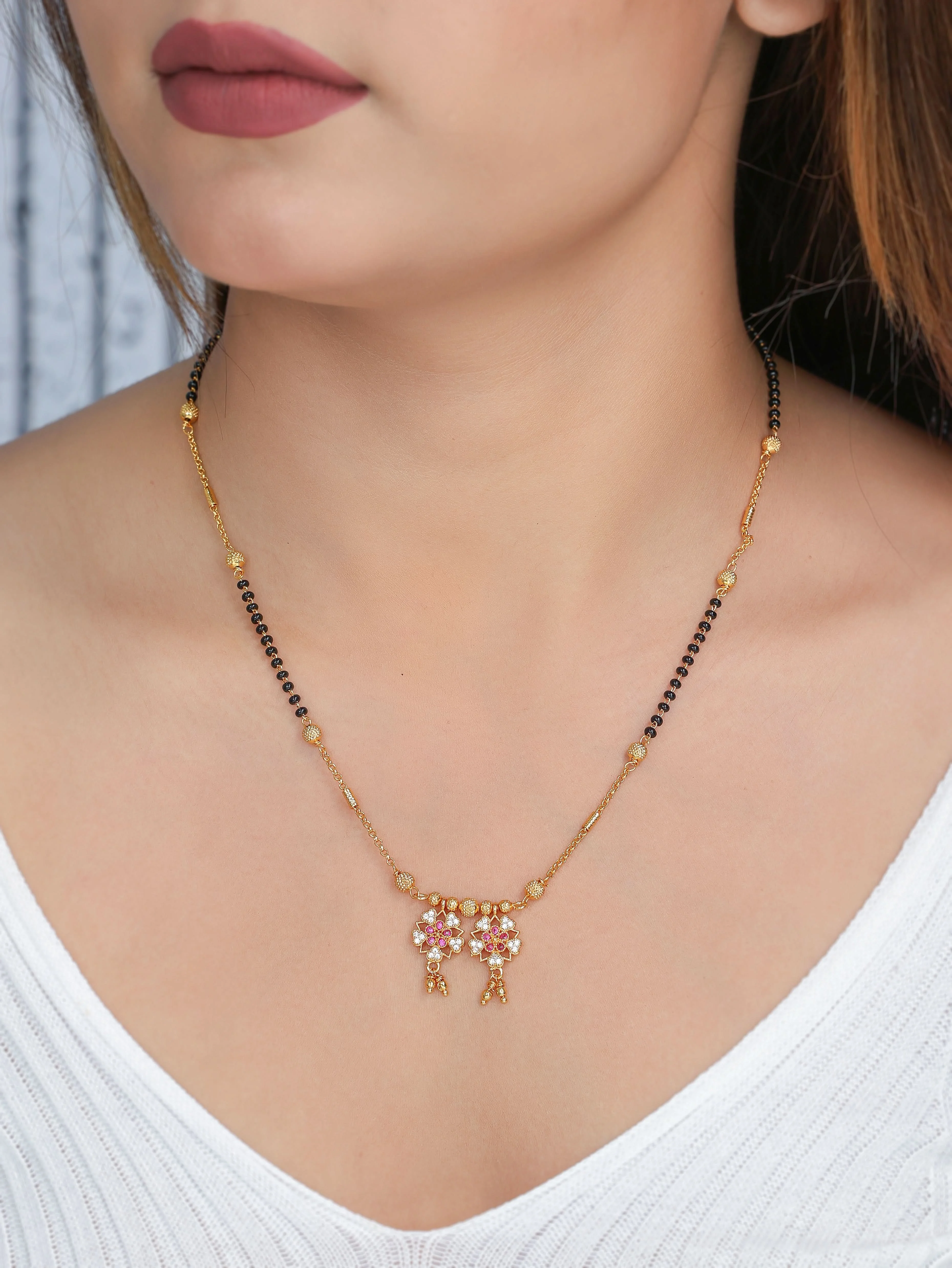 Buy 1 Get 1 Free - Twin Floral Charm Mangalsutra