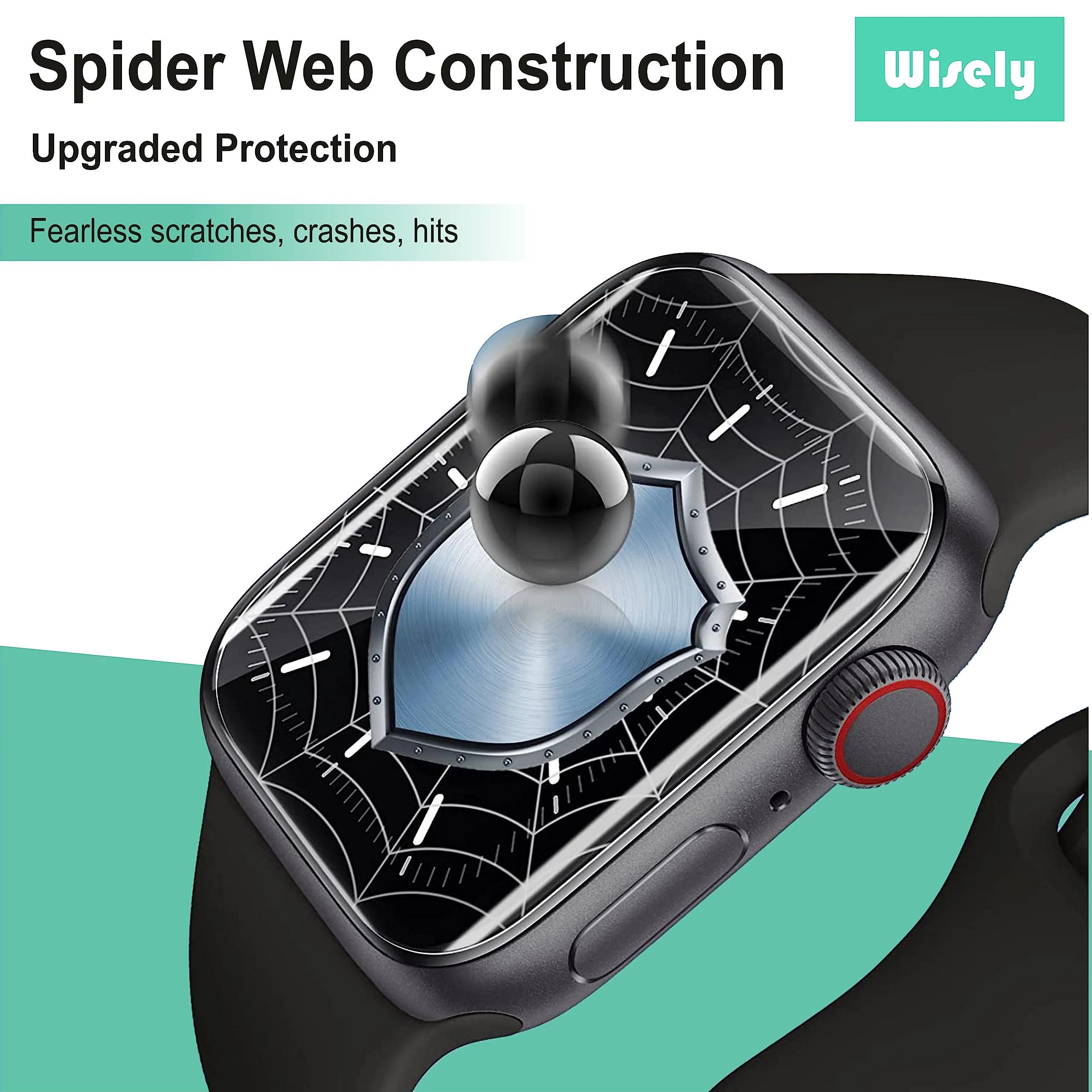 Wisely |3pcs| Screen Guard Protector For Fire Boltt Lumos Smartwatch |1.91"| Bubble Free, Easy installation kit, Clear HD, Full Cover - image 4