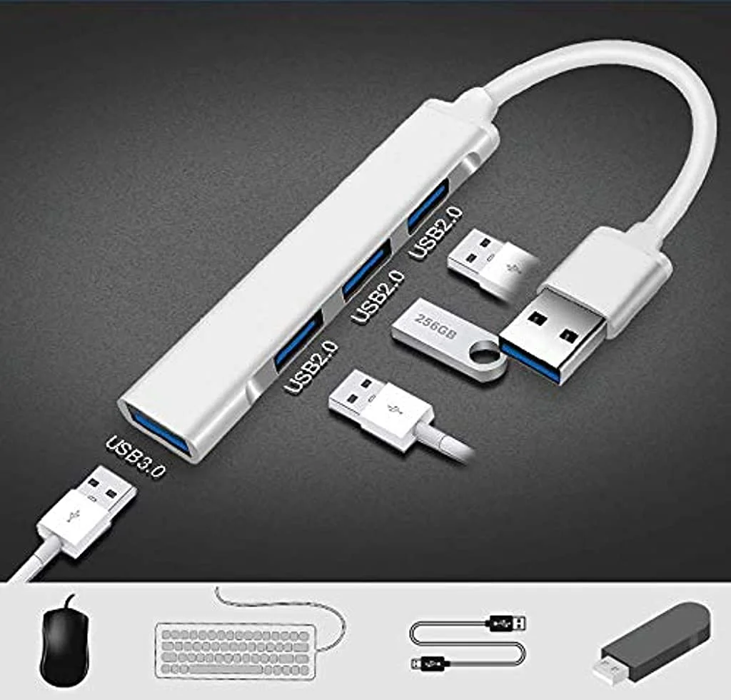 Verilux® USB C Hub Multiport Adapter with 4 USB Ports High Speed 3.0 USB Hub for Laptop USB Type C Hub for Macbook Pro Air C-Type Smartphones USB Extender with Multi USB Port for Laptop Type-C Devices - image 3