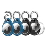 UNBREAKcable Apple AirTag Holder - 4 Pack [Fit Tightly Design] [Hold Air Tag Securely] Waterproof TPU Shell Protective Case with All Metal Keychain Key Ring Clip