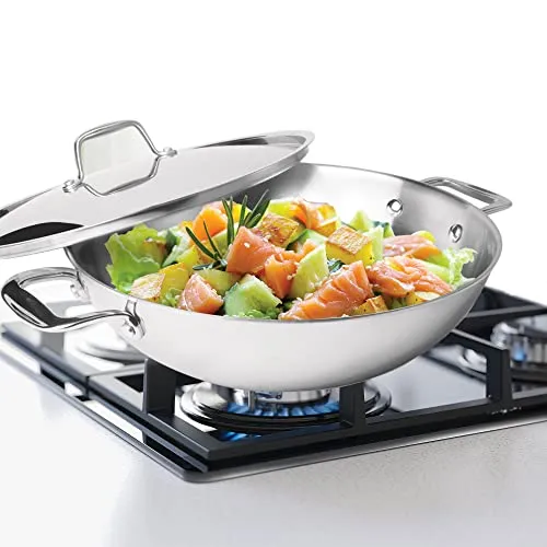 Milton Pro Cook Triply Stainless Steel Kadhai with Lid, 22 cm / 2.2 Litre