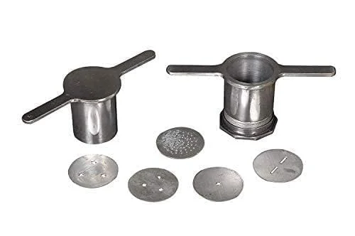 UROOJ Best Combo of Aluminium Kitchen Press ith 5Blades Snack/Noodles Press/Muruklu/Murukku Maker & M Tech 12 Pieces Cookie Cutter Stainless Steel Cookie Cutter with 4 Different Shape - image 1
