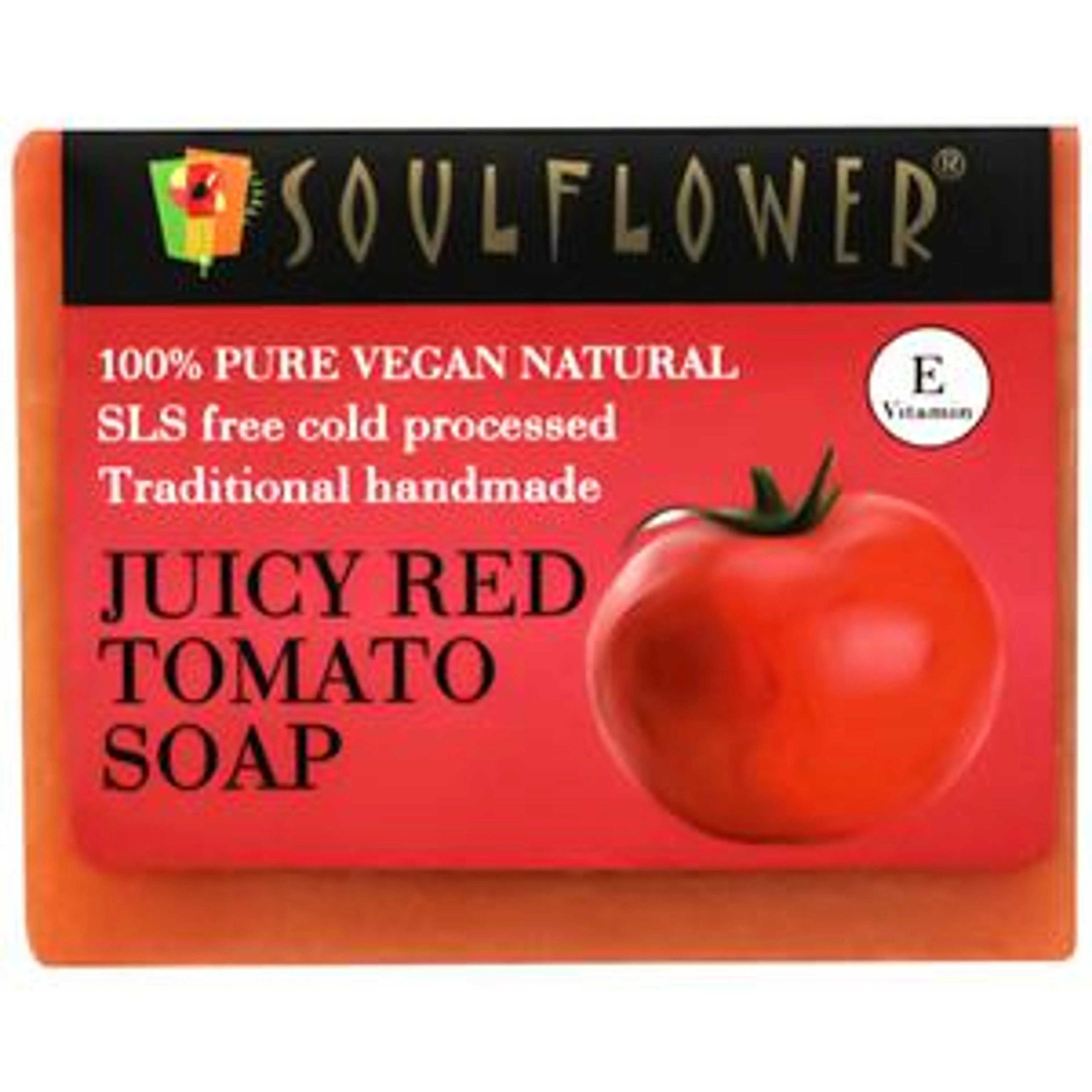 Soulflower Handmade Anti Tan Tomato Soap For Men Women - Ideal For Lightening Blemishes, 150 g
