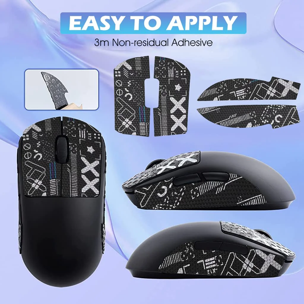 Verilux® Mouse Grip Tape for Logitech G Pro Wireless Mouse Pre-Cutted Self-Adhesive Mouse Grip Tape Sweat-Proof Anti-Slip Non-Fading Gaming Mouse Skin Cool Mice Upgrade Kit (Mouse is NOT Included) - image 3