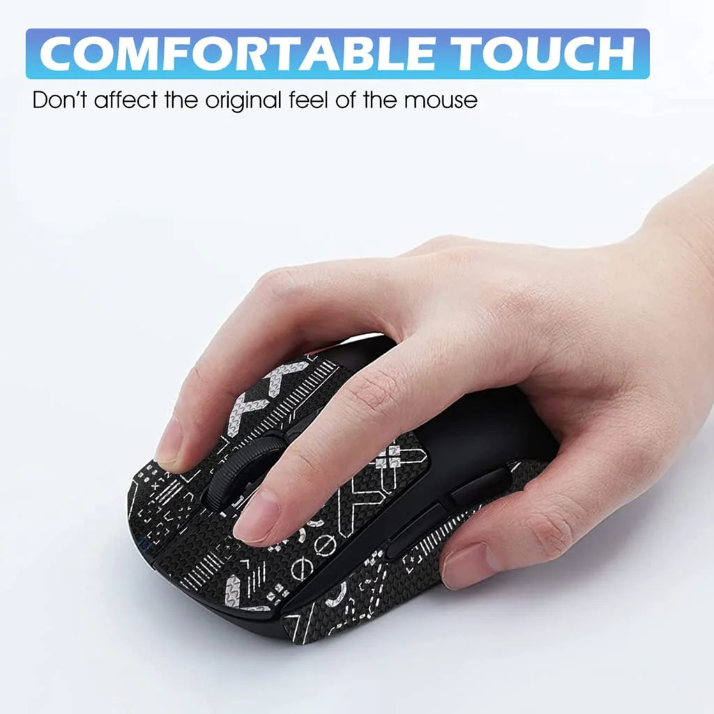 Verilux® Mouse Grip Tape for Logitech G Pro Wireless Mouse Pre-Cutted Self-Adhesive Mouse Grip Tape Sweat-Proof Anti-Slip Non-Fading Gaming Mouse Skin Cool Mice Upgrade Kit (Mouse is NOT Included) - image 4