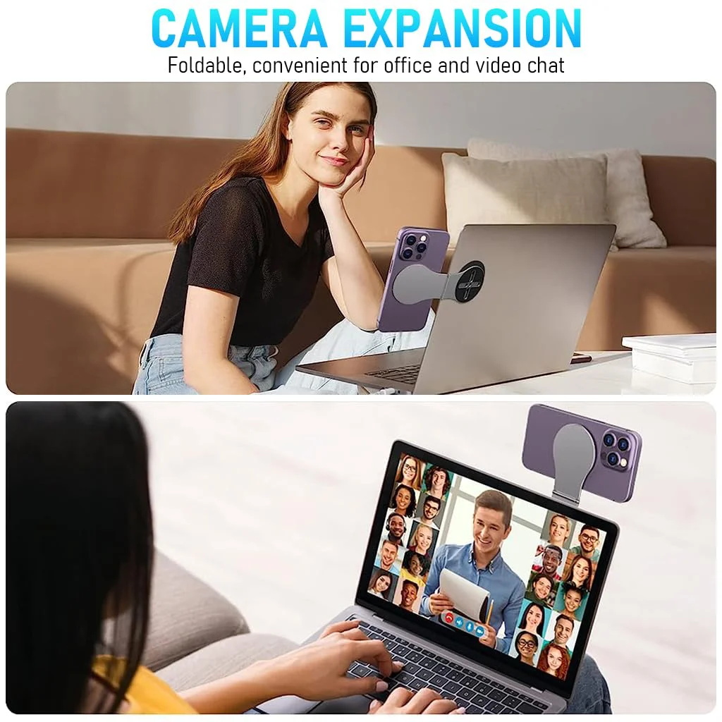 Verilux® Magnetic Phone Holder for Laptop & Car Continuity Camera Monitor Webcam Mount, 1/4" Tripod Phone Mount Adapter for Magsafe, Laptop Phone Mount Mobile Phone Holder Phone Stand Holder - image 5