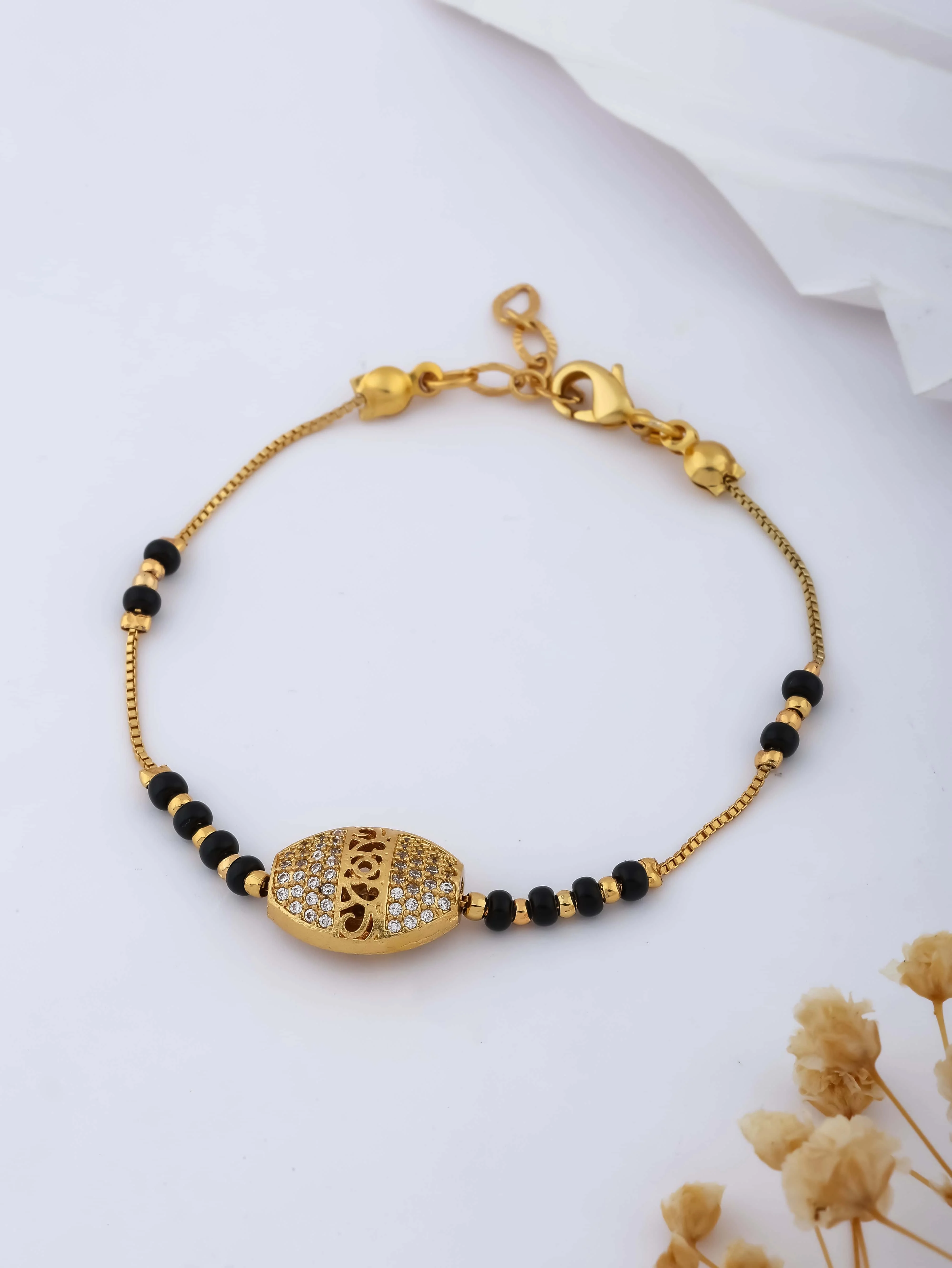 American Diamond High Gold  Plated Hand Mangalsutra