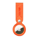 LIRAMARK Soft Silicone Case Cover with Long Straps Compatible with Apple Airtag (Orange)