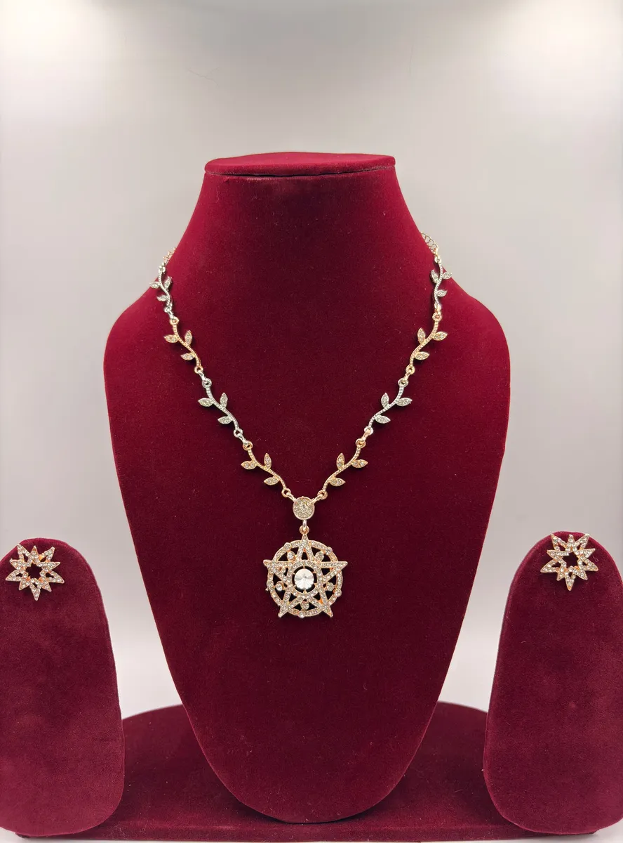 Starlight Halo Necklace Set – Fashion Jewellery for Women | Arveeta